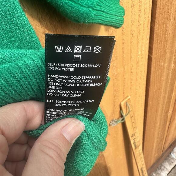 MOTH Anthropologie Kelly Green Puff  Half Sleeve Knit Sweater Connelly Women's M - Picture 6 of 8